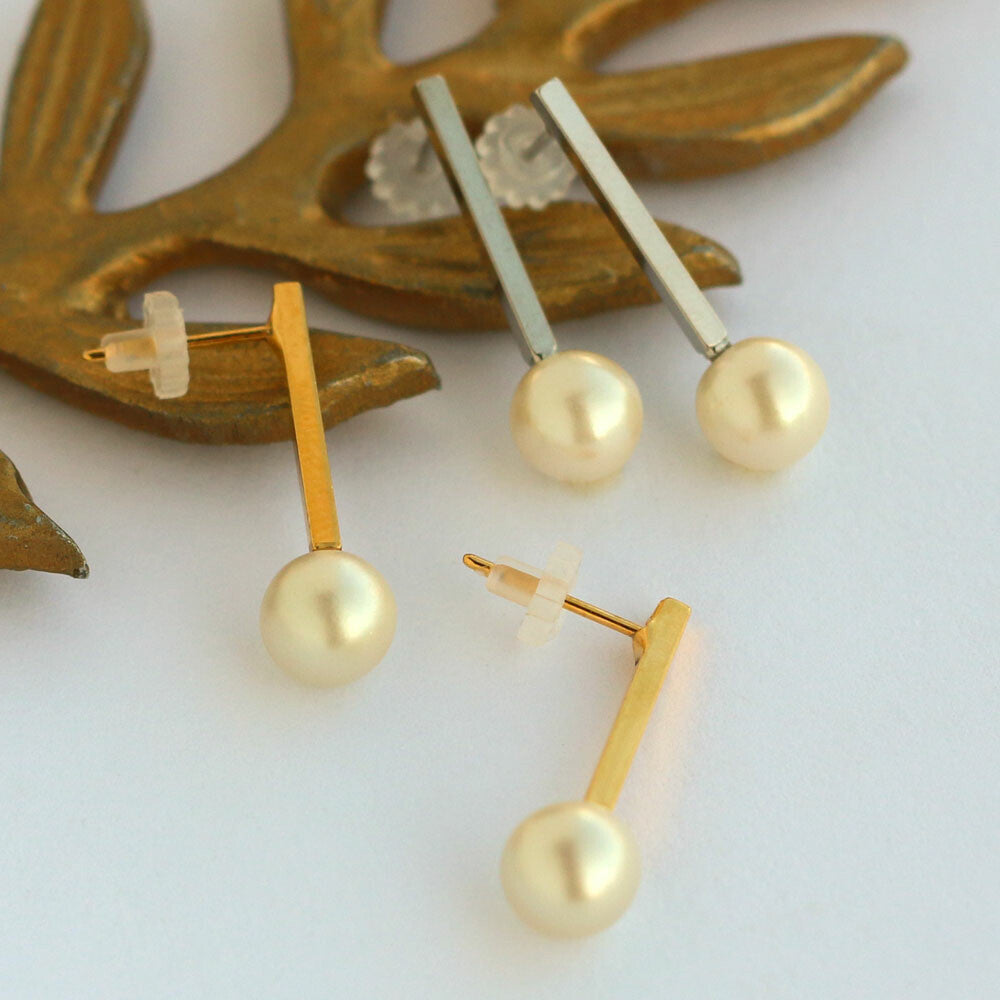 Pierced Earrings - Gold Post Pearls K18GP