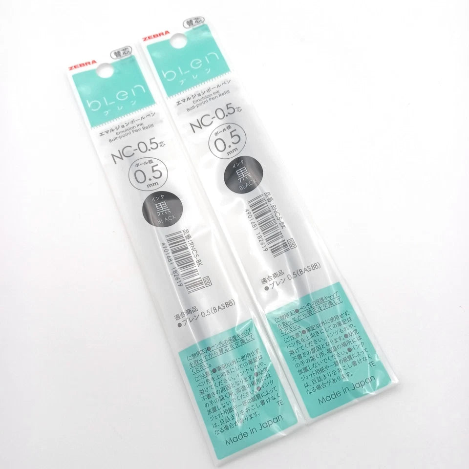 ZEBRA blen ink replacement 0.5mm black (2 in pack)