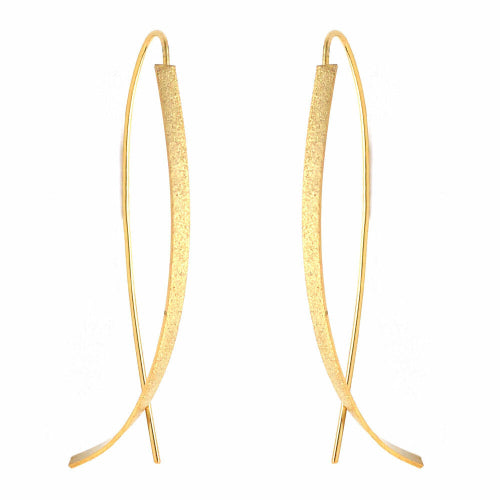 Pierced Earrings - K18GP Minimalist Loop - Titanium