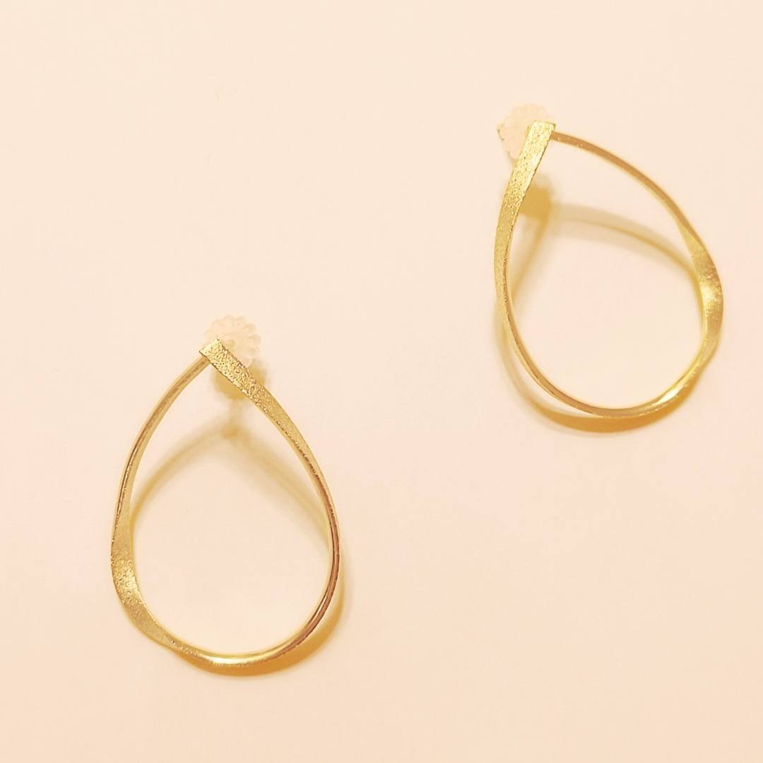 Pierced Earrings - Gold Post with Drop Shape