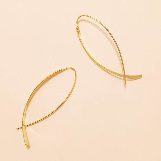 Pierced Earrings - K18GP Minimalist Loop - Titanium