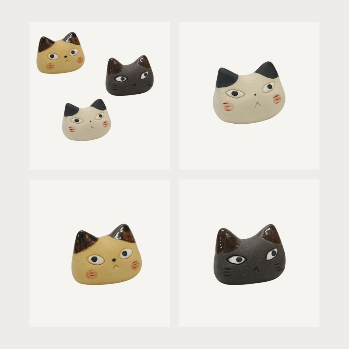 Chopstick Rest Cat Face (Mino Ware)