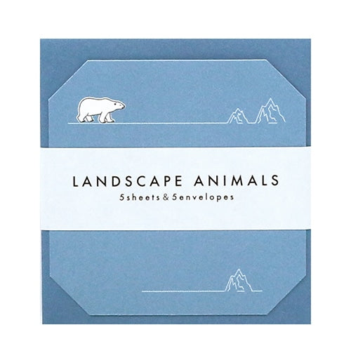 Mini Message Cards with Envelope Landscape Animals