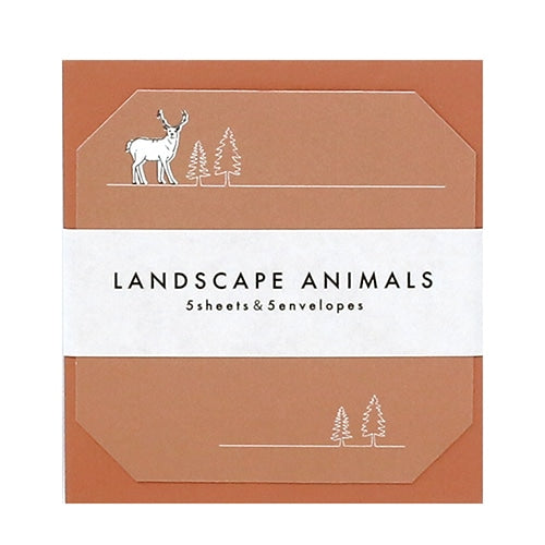 Mini Message Cards with Envelope Landscape Animals