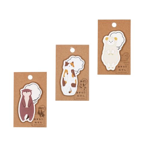 Sitting Animals Sticky Notes (Otter, Sheep, or Cat)