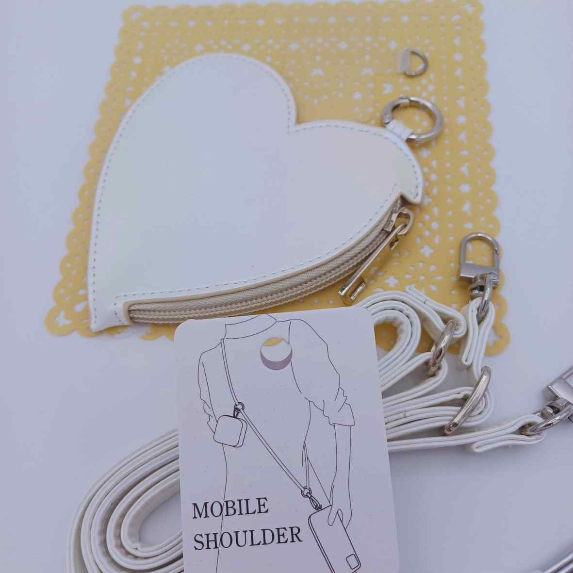 Altrose - Phone shoulder strap with a heart pouch