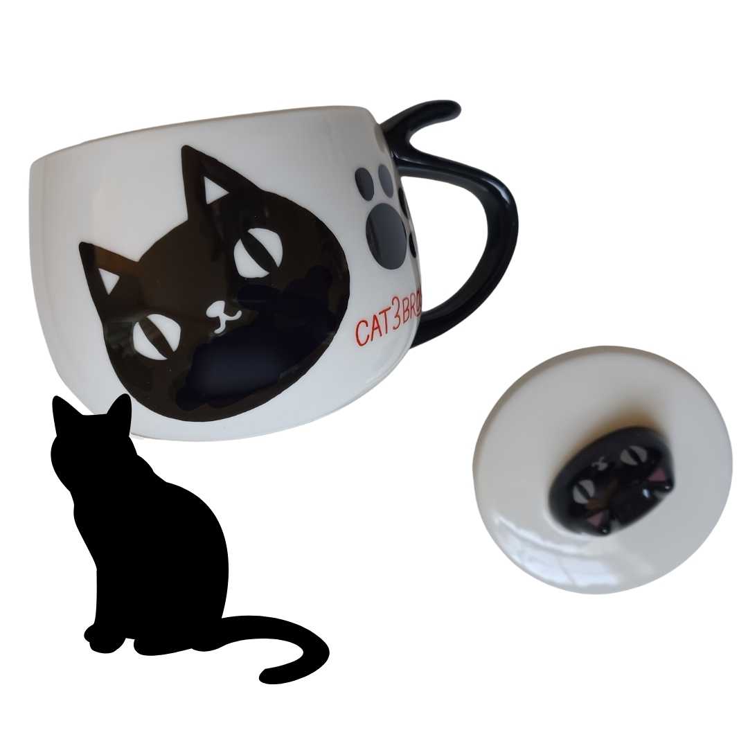 CAT 3 BROS - TEA CUP WITH LID