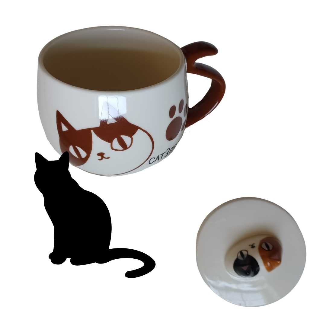 CAT 3 BROS - TEA CUP WITH LID