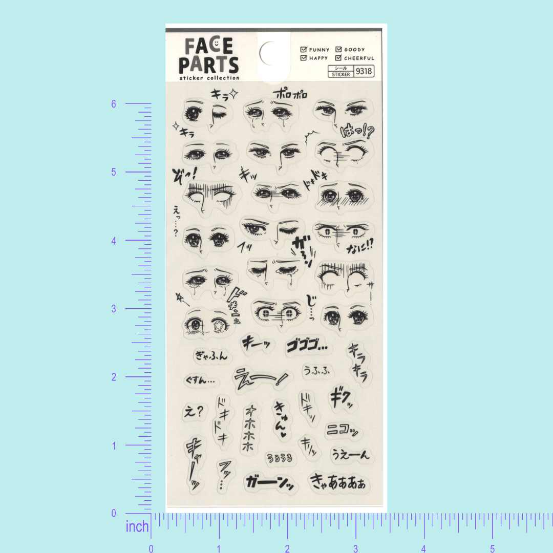 DAISO sticker- Face Parts Sticker Collection