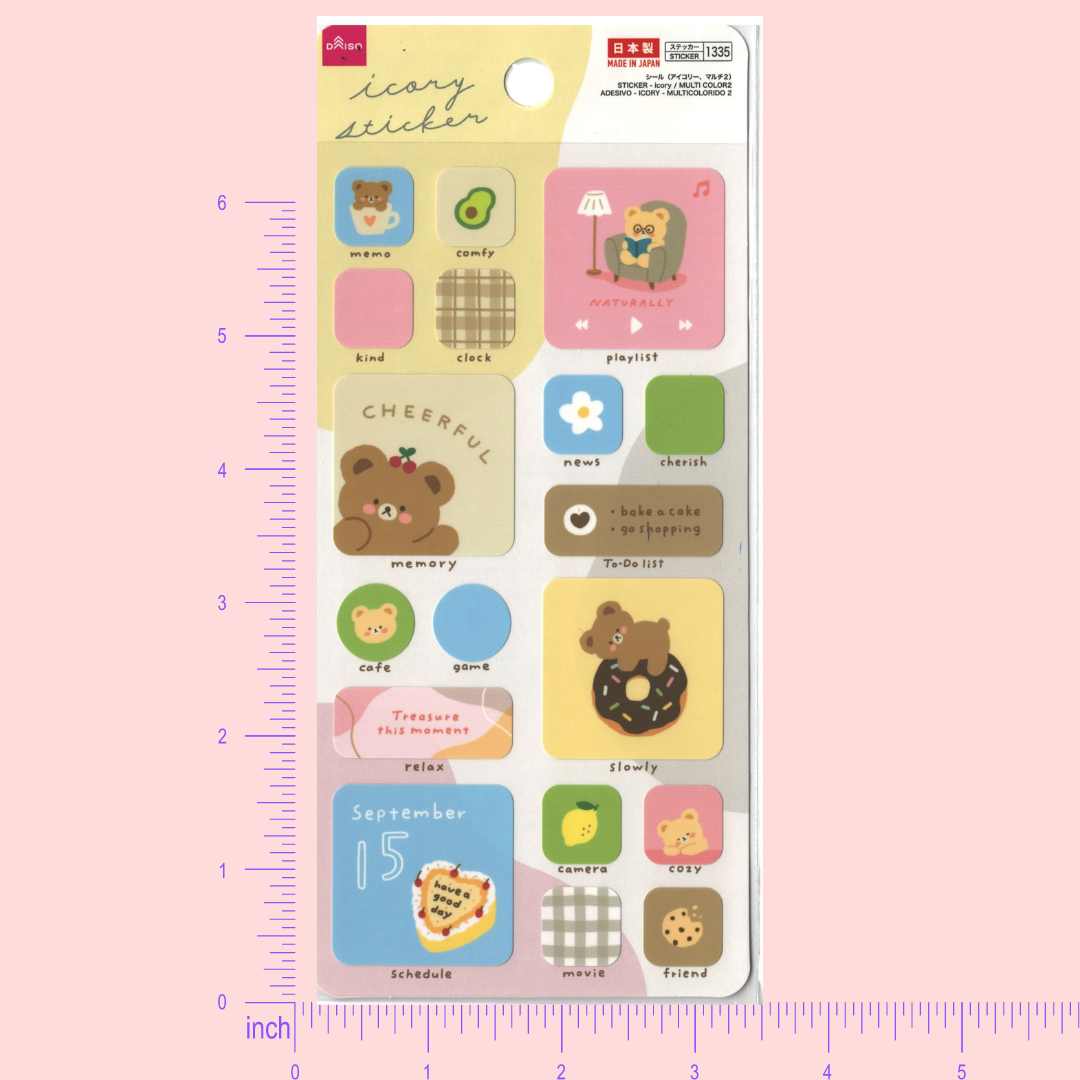 DAISO sticker- Icory sticker sheet