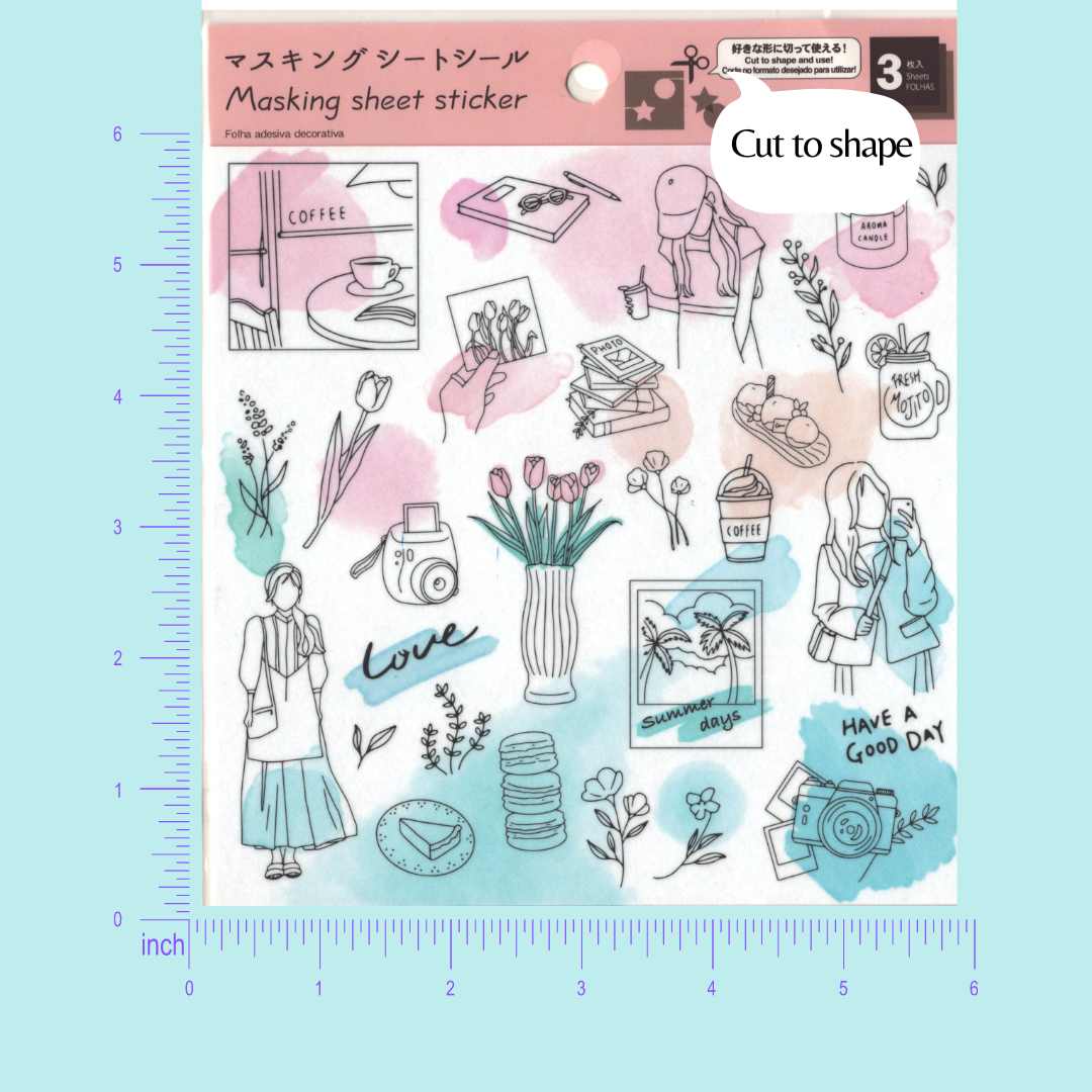 DAISO sticker- Masking Sheet Sticker "Weekend"