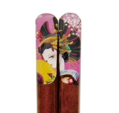 Chopsticks Japanese Anime Art "Geisha & Samurai"