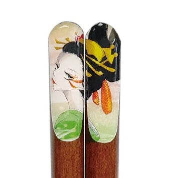 Chopsticks Japanese Anime Art "Geisha & Samurai"